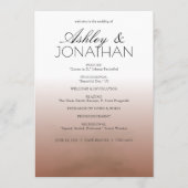 Minimalistische vetgedrukte tekst markeert bruilof programmakaart (Voorkant)