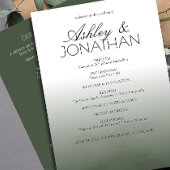 Minimalistische vetgedrukte tekst markeert bruilof programmakaart