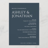 Minimalistische vetgedrukte tekst markeert bruilof programmakaart (Voorkant)