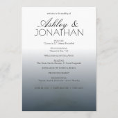 Minimalistische vetgedrukte tekst markeert bruilof programmakaart (Voorkant)