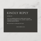 Minimalistische vetgedrukte tekst markeert bruilof RSVP kaartje (Voorkant)