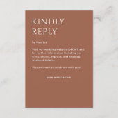 Minimalistische vetgedrukte tekst markeert bruilof RSVP kaartje (Voorkant)