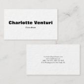 Minimalistische vetgedrukte tekst Professioneel Zw Visitekaartje (Voorkant / Achterkant)