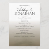 Minimalistische Vetgedrukte Tekstaccenten Bruiloft Programmakaart (Voorkant)