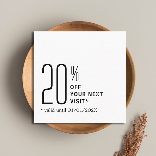 Minimalistische vette zwart-wit coupon