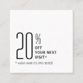 Minimalistische vette zwart-wit coupon (Voorkant)