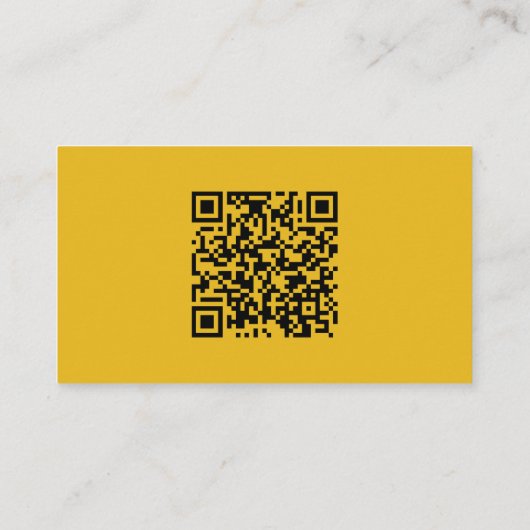 Minimalistische Vibrant Geel Professionele Foto QR Visitekaartje (Achterkant)