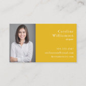 Minimalistische Vibrant Geel Professionele Foto QR Visitekaartje (Voorkant)