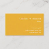 Minimalistische Vibrant Yellow Elegant Professiona Visitekaartje (Voorkant)