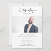 Minimalistische viering van het leven begrafenis f kaart (Voorkant)