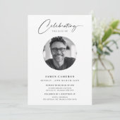 Minimalistische viering van het leven begrafenis f kaart (Staand voorkant)