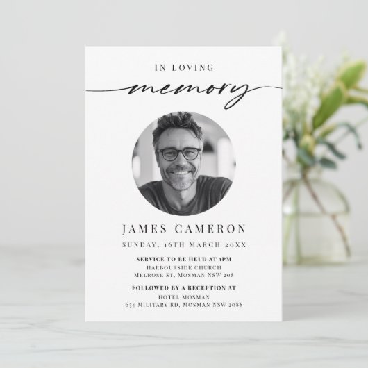 Minimalistische viering van het leven begrafenis f kaart (Staand voorkant)