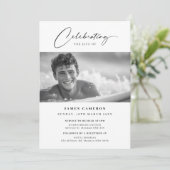 Minimalistische viering van het leven begrafenis f kaart (Staand voorkant)