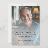 Minimalistische viering van het leven begrafenis f kaart (Voorkant)