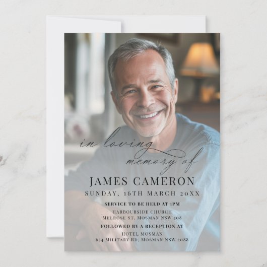 Minimalistische viering van het leven begrafenis f kaart (Voorkant)