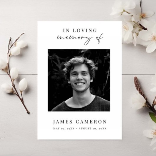 Minimalistische viering van het leven begrafenis f kaart