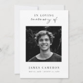 Minimalistische viering van het leven begrafenis f kaart (Voorkant)