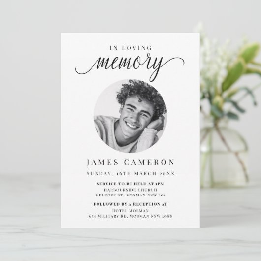 Minimalistische viering van het leven begrafenis f kaart (Staand voorkant)