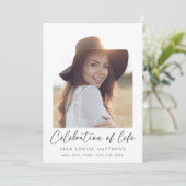 Minimalistische viering van het leven Foto Memoria Kaart (Staand voorkant)