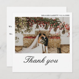 Minimalistische vierkante bruiloft bedankkaart