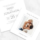 Minimalistische vierkante foto bruiloft avond part kaart