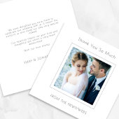 Minimalistische vierkante foto bruiloft Dank u Kaart