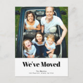 Minimalistische vierkante foto wit bewegen aankondigingskaart (Voorkant)