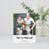 Minimalistische vierkante foto wit bewegen aankondigingskaart (Staand voorkant)