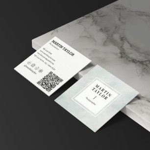 Minimalistische vierkante QR-code sociale media Visitekaartje