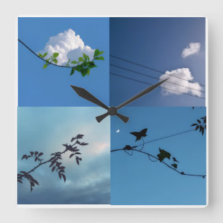 Minimalistische vierkante wandklok