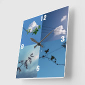 Minimalistische vierkante wandklok (Hoek)