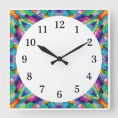 Minimalistische vierkante wandklok met alleen cijf (Voorkant)