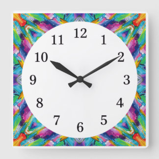 Minimalistische vierkante wandklok met alleen cijf