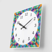 Minimalistische vierkante wandklok met alleen cijf (Hoek)