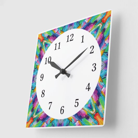 Minimalistische vierkante wandklok met alleen cijf (Hoek)