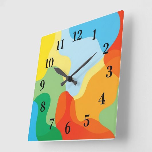 Minimalistische vierkante wandklok met alleen cijf (Hoek)