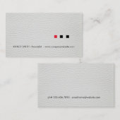 Minimalistische Vierkanten Wit Leerprint Visitekaartje (Voorkant / Achterkant)