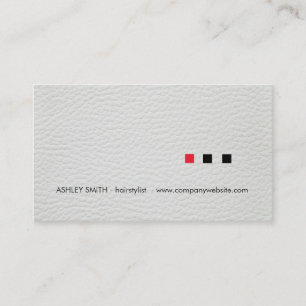 Minimalistische Vierkanten Wit Leerprint Visitekaartje