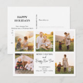 Minimalistische vijf foto familie foto Kerstmis Briefkaart (Voorkant / Achterkant)