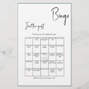 Minimalistische Vind de Gast Bingo - Zwarte Editie Flyer
