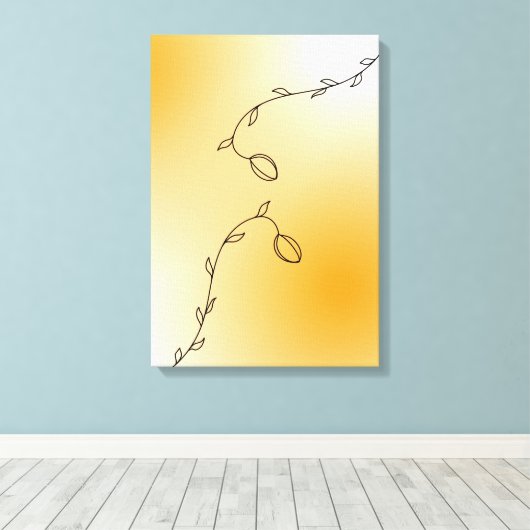 Minimalistische Vine Line Art Print – Abstract Sin (Insitu (Houten vloer))