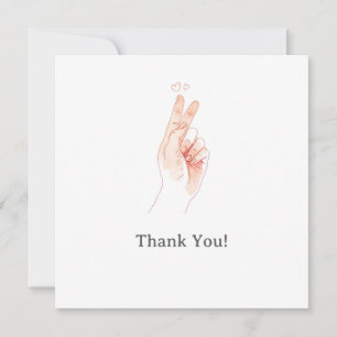 Minimalistische Vinger Hart Watercolor Baby Shower Bedankkaart
