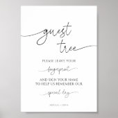 Minimalistische vingerafdruk bruiloft gast boom te poster (Voorkant)