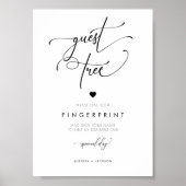 Minimalistische vingerafdruk bruiloft gast boom te poster (Voorkant)