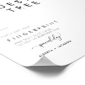 Minimalistische vingerafdruk bruiloft gast boom te poster (Hoek)