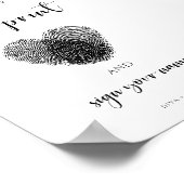 Minimalistische vingerafdruk Trouwgast Boek teken Poster (Hoek)