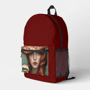 minimalistische vintage designer paddenstoel tripp bedrukte rugzak