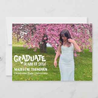 Minimalistische Vintage Fotocollage Afstuderen  Aankondiging