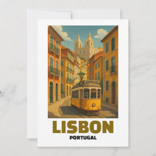 Minimalistische vintage Lissabon Portugal Tram Kaart