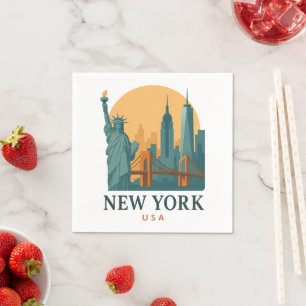 Minimalistische vintage New York City-reisposter Servet